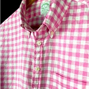 Milano Slim-Fit Sport Shirt, Irish Linen Gingham